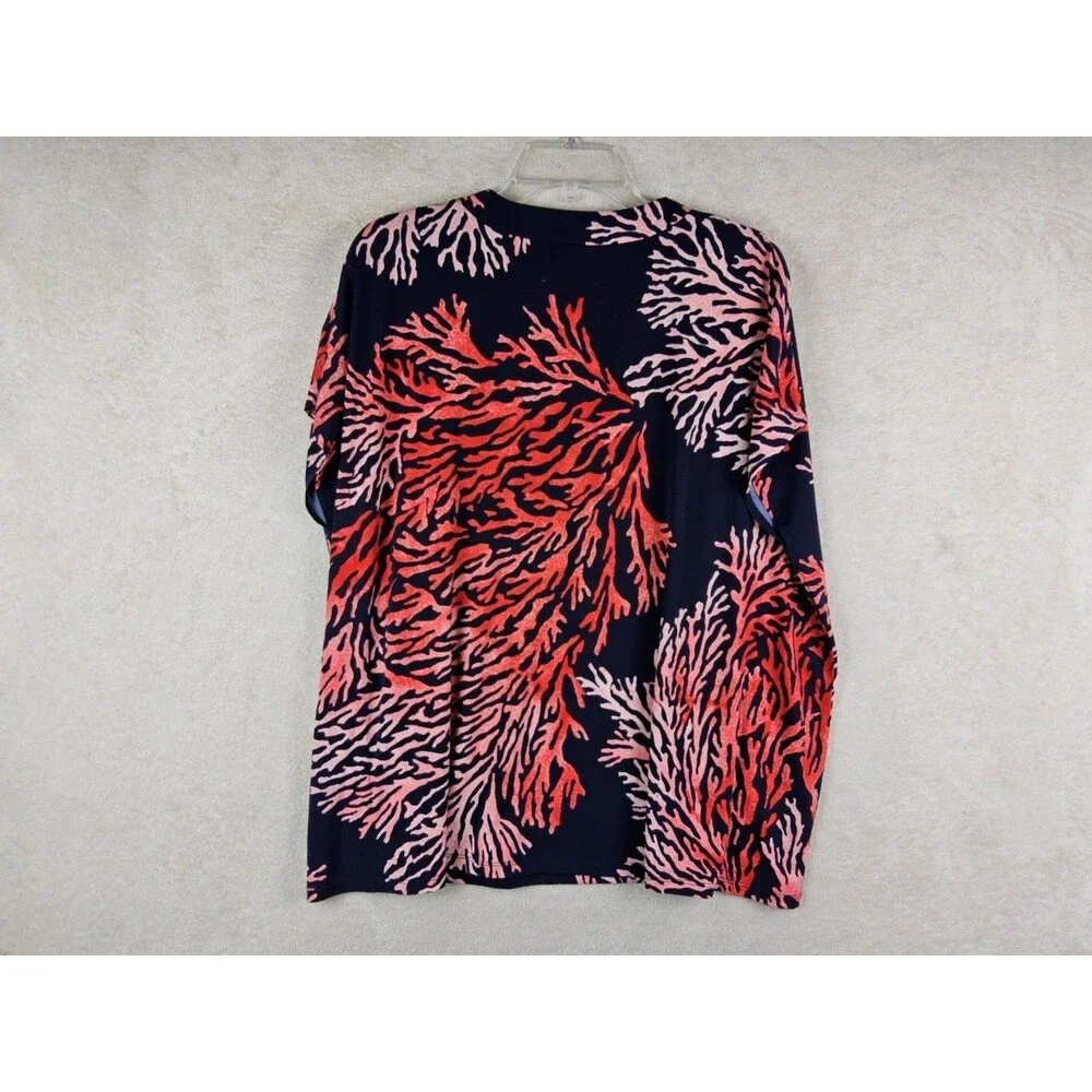 Michael Kors MK Women’s Chain Tie Coral Reef Print Top Size XS